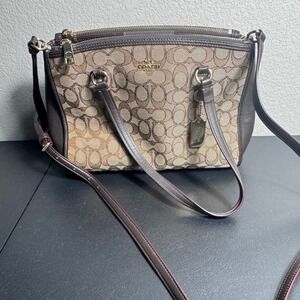 Coach Signature Canvas Stanton Carryall Brown Tan Monogram Handbag F36704